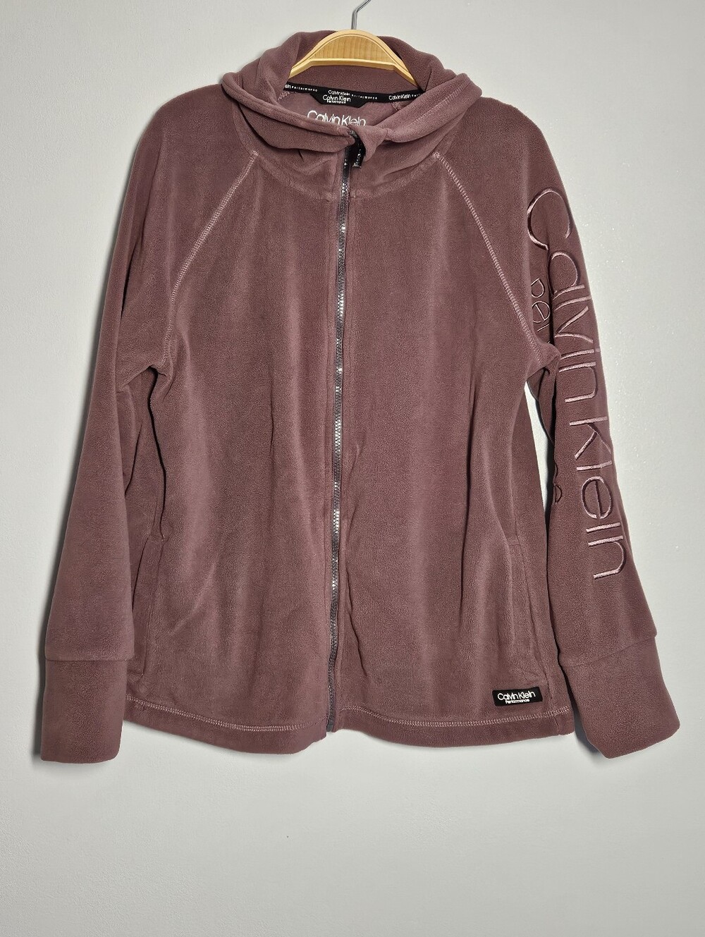 Calvin Klein Performance Fleece Full Zip Jacket,  Mauve,  Sz XL